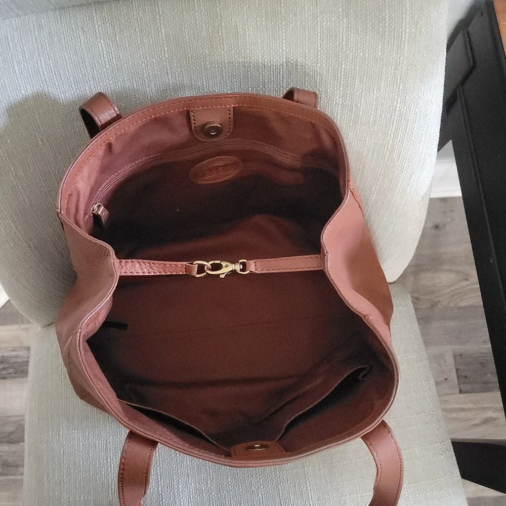 Fossil Brown Leather Tote Bag - Picture 3 of 7